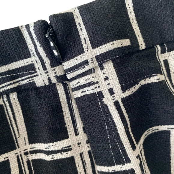 Gap Black White Check Mini Skirt Lined Short Preppy Work SIZE 4 - Picture 6 of 9